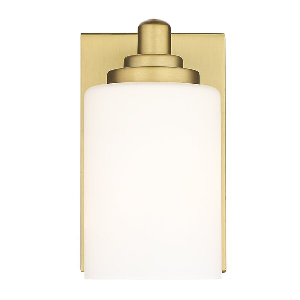 Soledad Wall Sconce, 1-Light, 4.5 In.W X 6 In.L X 7.5 In.H, Brushed Gold/White